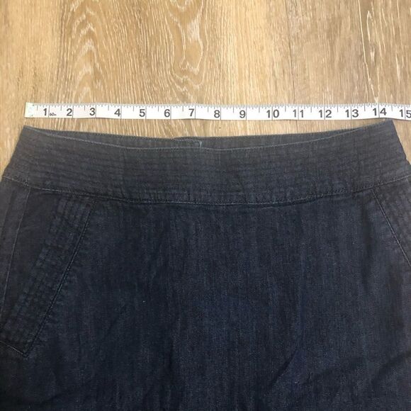 Vintage Red Engine Jean dark denim pencil mini skirt with slit Cerise-28 - Picture 3 of 11